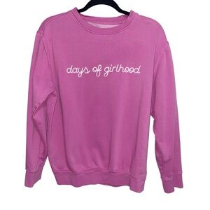 Dylan Mulvaney Sweatshirt Medium Days Of Girlhood Pink Embroidered Tik Tok